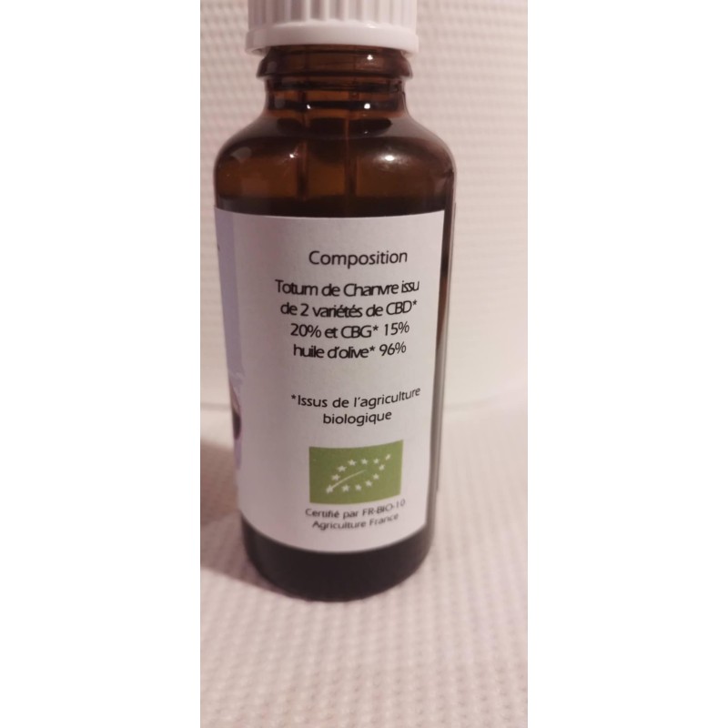 Macérât Huileux de Chanvre CBD 20 %CBG 15 %  30ml Animal